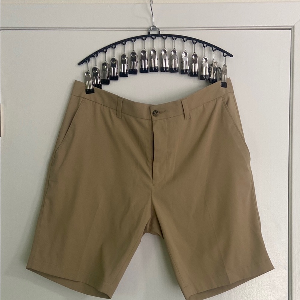 Oxford Tan Flat Front Shorts